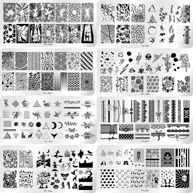 PICT YOU Lišće Ploče za utiskivanje noktiju Crte Slike Šablone Dizajn noktiju od nehrđajućeg čelika za ispis Alat za ploče za utiskivanje noktiju