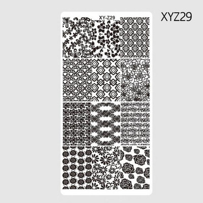 12*6 πλάκες για σφράγιση νυχιών, Letter-Word 1-32 Πολλαπλές πλάκες για σφράγιση νυχιών , Stencil από ανοξείδωτο χάλυβα στένσιλ Nail Art Stencil