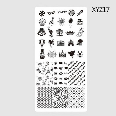 12*6 πλάκες για σφράγιση νυχιών, Letter-Word 1-32 Πολλαπλές πλάκες για σφράγιση νυχιών , Stencil από ανοξείδωτο χάλυβα στένσιλ Nail Art Stencil