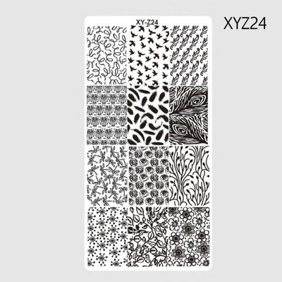 12*6 πλάκες για σφράγιση νυχιών, Letter-Word 1-32 Πολλαπλές πλάκες για σφράγιση νυχιών , Stencil από ανοξείδωτο χάλυβα στένσιλ Nail Art Stencil