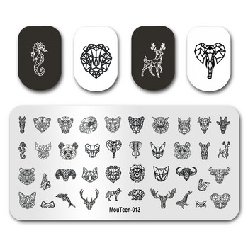 Най-новото щамповане за нокти MouTeen006 Cartoon Monster High Skull Lip Nail Stamping Plates Комплект шаблони за маникюр за щамповане на нокти