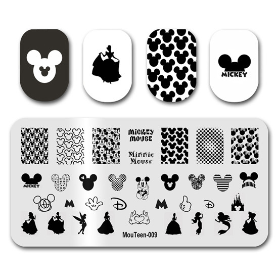 Cel mai nou Nail Art Stamping MouTeen006 Cartoon Monster High Skull Lip Nail Stamping Plate Manichiură Set de șabloane pentru ștanțarea unghiilor
