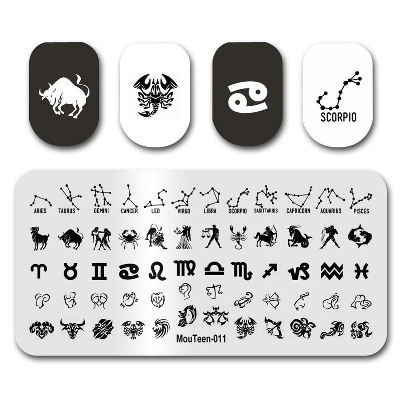 Cel mai nou Nail Art Stamping MouTeen006 Cartoon Monster High Skull Lip Nail Stamping Plate Manichiură Set de șabloane pentru ștanțarea unghiilor