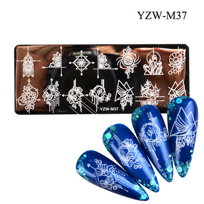 3 μεγέθη Flower Geometry Nail Stamping Plate Animal Leaves DIY Image Stencil for Nails Polish Printing Templates Εργαλεία