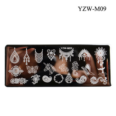 3 μεγέθη Flower Geometry Nail Stamping Plate Animal Leaves DIY Image Stencil for Nails Polish Printing Templates Εργαλεία
