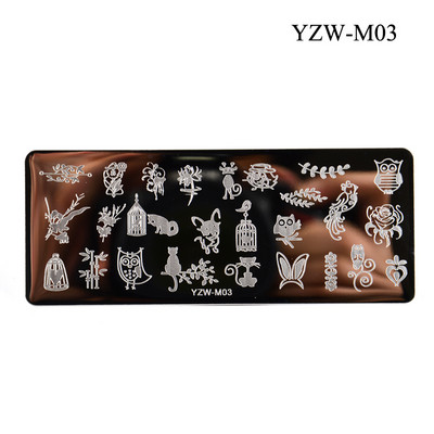 3 μεγέθη Flower Geometry Nail Stamping Plate Animal Leaves DIY Image Stencil for Nails Polish Printing Templates Εργαλεία