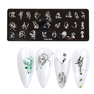 3 μεγέθη Flower Geometry Nail Stamping Plate Animal Leaves DIY Image Stencil for Nails Polish Printing Templates Εργαλεία