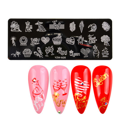 3 μεγέθη Flower Geometry Nail Stamping Plate Animal Leaves DIY Image Stencil for Nails Polish Printing Templates Εργαλεία