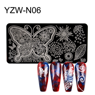 3 μεγέθη Flower Geometry Nail Stamping Plate Animal Leaves DIY Image Stencil for Nails Polish Printing Templates Εργαλεία