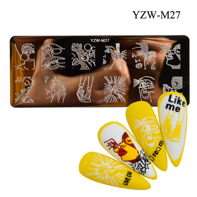 3 μεγέθη Flower Geometry Nail Stamping Plate Animal Leaves DIY Image Stencil for Nails Polish Printing Templates Εργαλεία