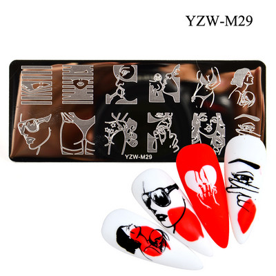 3 μεγέθη Flower Geometry Nail Stamping Plate Animal Leaves DIY Image Stencil for Nails Polish Printing Templates Εργαλεία