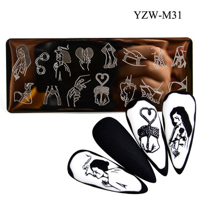 3 μεγέθη Flower Geometry Nail Stamping Plate Animal Leaves DIY Image Stencil for Nails Polish Printing Templates Εργαλεία