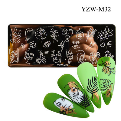 3 μεγέθη Flower Geometry Nail Stamping Plate Animal Leaves DIY Image Stencil for Nails Polish Printing Templates Εργαλεία