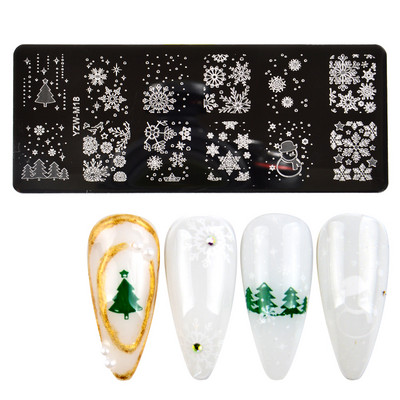 3 μεγέθη Flower Geometry Nail Stamping Plate Animal Leaves DIY Image Stencil for Nails Polish Printing Templates Εργαλεία