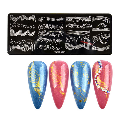 3 μεγέθη Flower Geometry Nail Stamping Plate Animal Leaves DIY Image Stencil for Nails Polish Printing Templates Εργαλεία