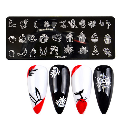 3 μεγέθη Flower Geometry Nail Stamping Plate Animal Leaves DIY Image Stencil for Nails Polish Printing Templates Εργαλεία