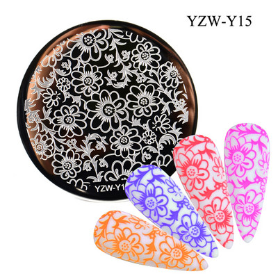 3 μεγέθη Flower Geometry Nail Stamping Plate Animal Leaves DIY Image Stencil for Nails Polish Printing Templates Εργαλεία