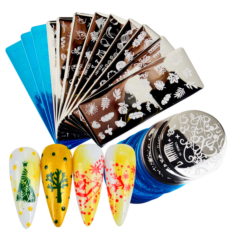 3 dimensiuni, plăci de ștanțare a unghiilor cu geometrie de flori, frunze de animale, șabloane de imagine DIY pentru oje, șabloane de imprimare instrumente