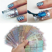 24.06.12 Leht/komplekt DIY Nail Art Õõnes 3D Laserkleebis Šabloon Geellakk Küünte Vinüülotste ülekandejuhend Mall Küünekleebised