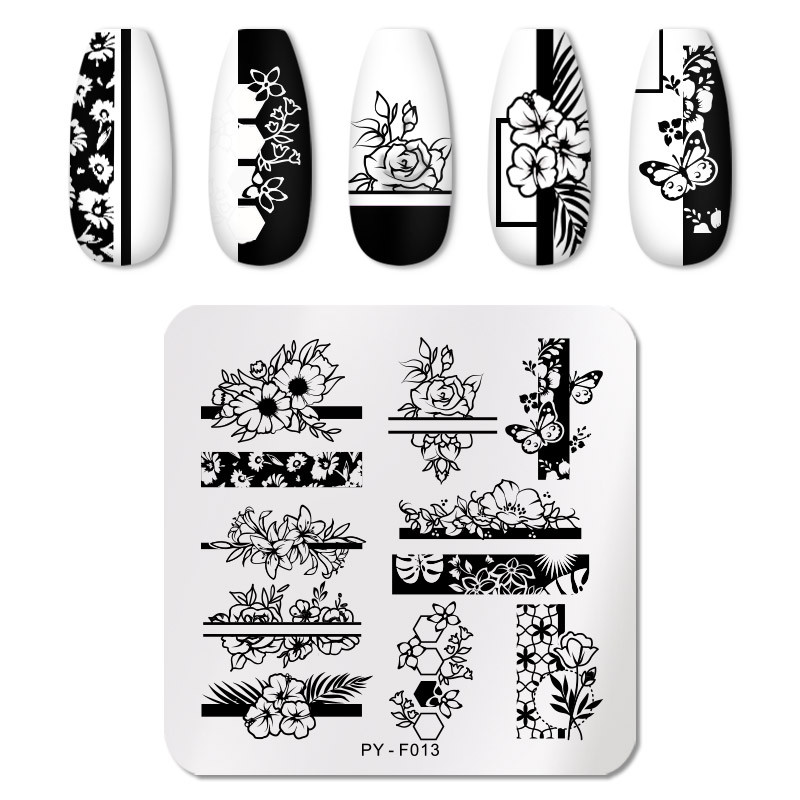 PICT YOU Plăci de ștanțare a unghiilor Modele de animale Stencil Instrumente din oțel inoxidabil Nail Art Stamp Design
