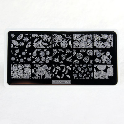 [Cu plastic] 60 Style Zjoy 65*125mm, dreptunghiular, metal, farfurie pentru ștampilarea unghiilor 1 buc. L-dreptunghi plăci pentru ștanțare pentru unghii