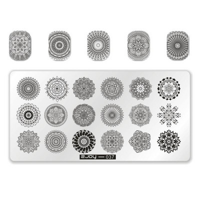 [Cu plastic] 60 Style Zjoy 65*125mm, dreptunghiular, metal, farfurie pentru ștampilarea unghiilor 1 buc. L-dreptunghi plăci pentru ștanțare pentru unghii