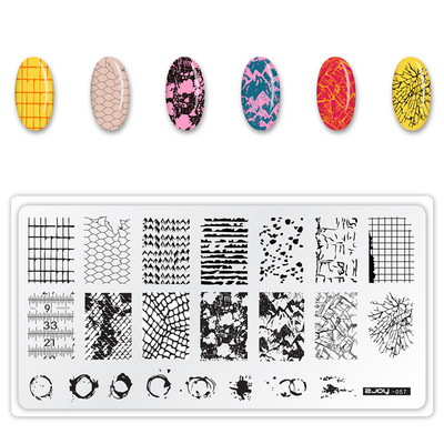 [Cu plastic] 60 Style Zjoy 65*125mm, dreptunghiular, metal, farfurie pentru ștampilarea unghiilor 1 buc. L-dreptunghi plăci pentru ștanțare pentru unghii