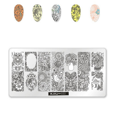 [Cu plastic] 60 Style Zjoy 65*125mm, dreptunghiular, metal, farfurie pentru ștampilarea unghiilor 1 buc. L-dreptunghi plăci pentru ștanțare pentru unghii