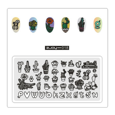 [Cu plastic] 60 Style Zjoy 65*125mm, dreptunghiular, metal, farfurie pentru ștampilarea unghiilor 1 buc. L-dreptunghi plăci pentru ștanțare pentru unghii