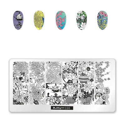 [Cu plastic] 60 Style Zjoy 65*125mm, dreptunghiular, metal, farfurie pentru ștampilarea unghiilor 1 buc. L-dreptunghi plăci pentru ștanțare pentru unghii