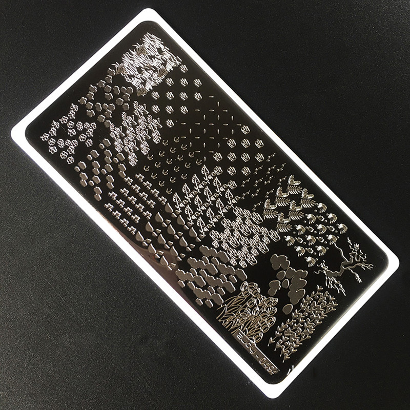 [Cu plastic] 60 Style Zjoy 65*125mm, dreptunghiular, metal, farfurie pentru ștampilarea unghiilor 1 buc. L-dreptunghi plăci pentru ștanțare pentru unghii