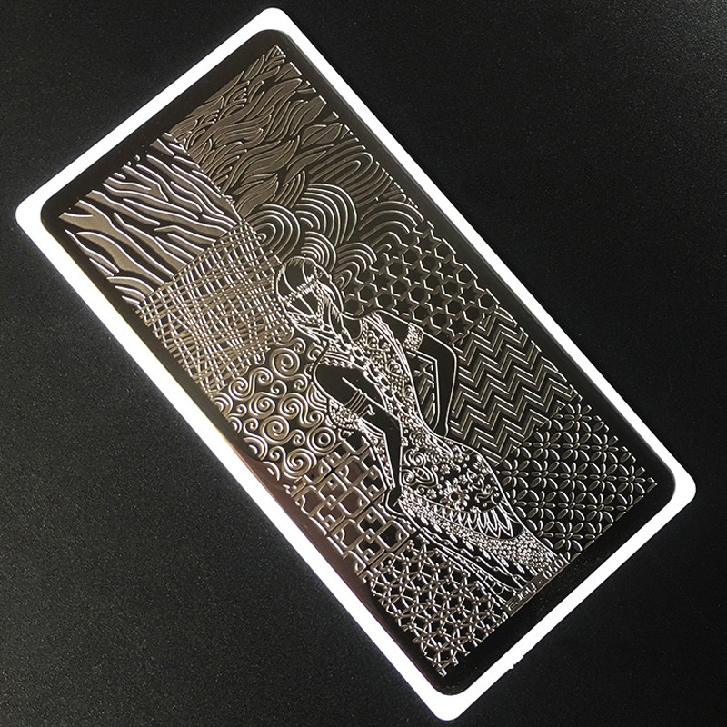 [Cu plastic] 60 Style Zjoy 65*125mm, dreptunghiular, metal, farfurie pentru ștampilarea unghiilor 1 buc. L-dreptunghi plăci pentru ștanțare pentru unghii