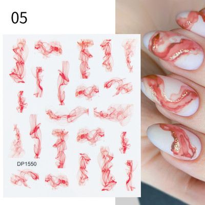Harunouta Marble Blooming 3D Foil Αυτοκόλλητα νυχιών Χρυσό Bronzing Leaf Flower For Nail Art Design Ανοιξιάτικες χαλκομανίες Διακόσμηση μανικιούρ