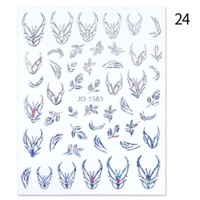 Harunouta Marble Blooming 3D Foil Αυτοκόλλητα νυχιών Χρυσό Bronzing Leaf Flower For Nail Art Design Ανοιξιάτικες χαλκομανίες Διακόσμηση μανικιούρ