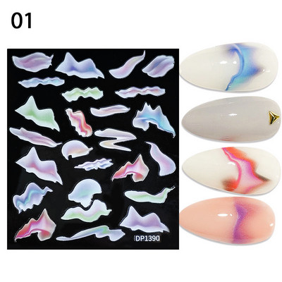 Harunouta Marble Blooming 3D Foil Αυτοκόλλητα νυχιών Χρυσό Bronzing Leaf Flower For Nail Art Design Ανοιξιάτικες χαλκομανίες Διακόσμηση μανικιούρ