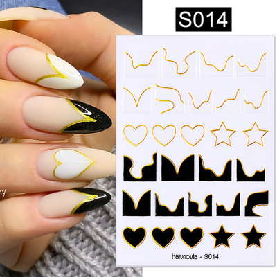 Harunouta Marble Blooming 3D Foil Αυτοκόλλητα νυχιών Χρυσό Bronzing Leaf Flower For Nail Art Design Ανοιξιάτικες χαλκομανίες Διακόσμηση μανικιούρ