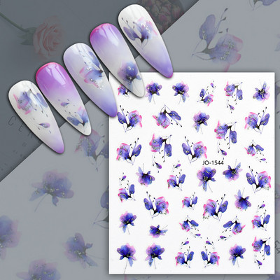 Harunouta Marble Blooming 3D Foil Αυτοκόλλητα νυχιών Χρυσό Bronzing Leaf Flower For Nail Art Design Ανοιξιάτικες χαλκομανίες Διακόσμηση μανικιούρ
