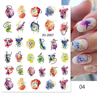Harunouta Marble Blooming 3D Foil Αυτοκόλλητα νυχιών Χρυσό Bronzing Leaf Flower For Nail Art Design Ανοιξιάτικες χαλκομανίες Διακόσμηση μανικιούρ