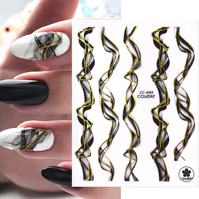 Harunouta Marble Blooming 3D Foil Αυτοκόλλητα νυχιών Χρυσό Bronzing Leaf Flower For Nail Art Design Ανοιξιάτικες χαλκομανίες Διακόσμηση μανικιούρ