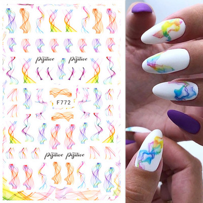 Harunouta Marble Blooming 3D Foil Αυτοκόλλητα νυχιών Χρυσό Bronzing Leaf Flower For Nail Art Design Ανοιξιάτικες χαλκομανίες Διακόσμηση μανικιούρ