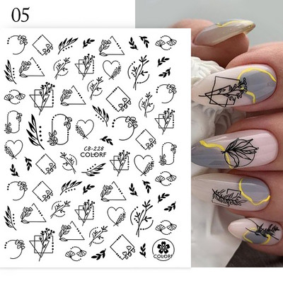 Harunouta Marble Blooming 3D Foil Αυτοκόλλητα νυχιών Χρυσό Bronzing Leaf Flower For Nail Art Design Ανοιξιάτικες χαλκομανίες Διακόσμηση μανικιούρ