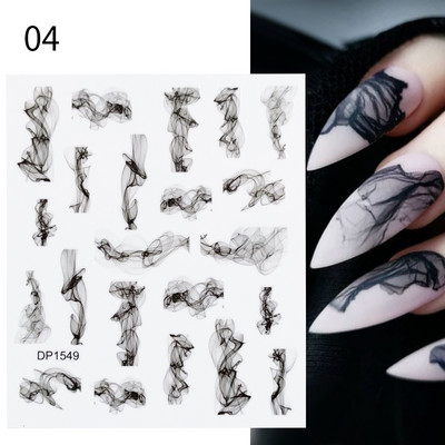 Harunouta Marble Blooming 3D Foil Αυτοκόλλητα νυχιών Χρυσό Bronzing Leaf Flower For Nail Art Design Ανοιξιάτικες χαλκομανίες Διακόσμηση μανικιούρ