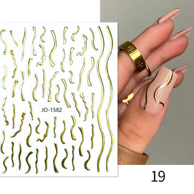 Harunouta Marble Blooming 3D Foil Αυτοκόλλητα νυχιών Χρυσό Bronzing Leaf Flower For Nail Art Design Ανοιξιάτικες χαλκομανίες Διακόσμηση μανικιούρ