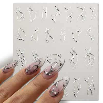 Harunouta Marble Blooming 3D Foil Αυτοκόλλητα νυχιών Χρυσό Bronzing Leaf Flower For Nail Art Design Ανοιξιάτικες χαλκομανίες Διακόσμηση μανικιούρ