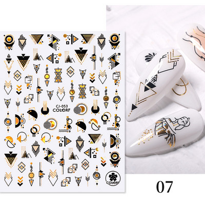 Harunouta Marble Blooming 3D Foil Αυτοκόλλητα νυχιών Χρυσό Bronzing Leaf Flower For Nail Art Design Ανοιξιάτικες χαλκομανίες Διακόσμηση μανικιούρ