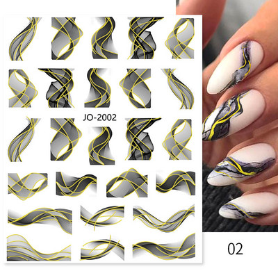 Harunouta Marble Blooming 3D Foil Αυτοκόλλητα νυχιών Χρυσό Bronzing Leaf Flower For Nail Art Design Ανοιξιάτικες χαλκομανίες Διακόσμηση μανικιούρ