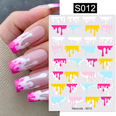 Harunouta Marble Blooming 3D Foil Αυτοκόλλητα νυχιών Χρυσό Bronzing Leaf Flower For Nail Art Design Ανοιξιάτικες χαλκομανίες Διακόσμηση μανικιούρ