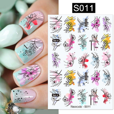 Harunouta Marble Blooming 3D Foil Αυτοκόλλητα νυχιών Χρυσό Bronzing Leaf Flower For Nail Art Design Ανοιξιάτικες χαλκομανίες Διακόσμηση μανικιούρ