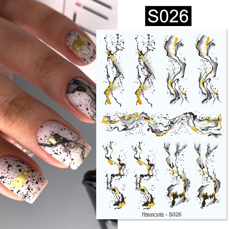 Harunouta Mramor Blooming 3D Naljepnice za nokte od folije Zlatno bronzing Leaf Flower Za Nail Art Dizajn Proljetne naljepnice Dekoracija za manikuru