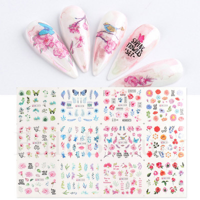 12 komada slatkih božićnih naljepnica za nokte Crtani životinjski dizajn Pingvin Ptica Mačka Pas Klizači za nokte Vodene naljepnice Dekoracija LABN1945-1956